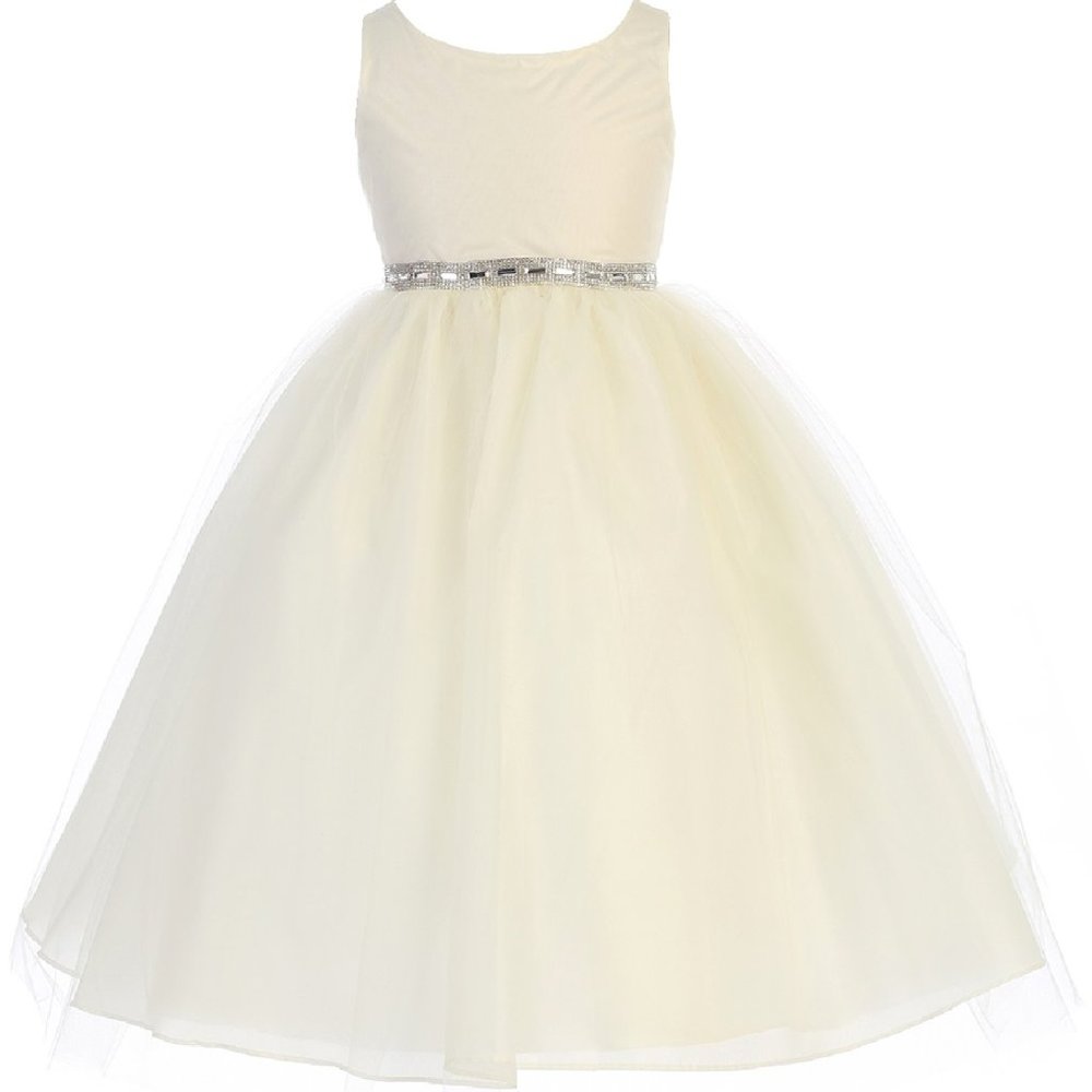 Kids Girls Sparkle Rhinestone Tulle Easter Party Birthday Flower Girl Dress